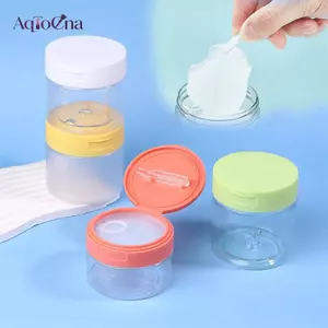AqToCna 200-350ml Tẩy Trang Miếng Lót Lọ Có Nhíp Tròn Trong Suốt Hộp Đựng Bình Rỗng Miệng Rộng Nắp Chai Bảo Quản Kem Dưỡng AqToCna