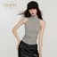 PNPIA- Mùa Hè Mỹ Retro Chấm Bi Nửa Rùa Không Tay Ôm Áo Cho Nữ