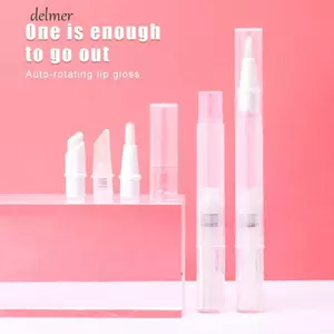 DELMER Xoay Đóng Gói Lại Chân Không Bút 4 Phong Cách Bàn Chải Đầu Chất Lỏng Nền Biểu Bì Dầu Applicator Pha Chế Chai Bóng Hộp Đựng Di Động Trong Suốt Xoắn Bút