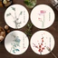 Mới Phong Cách Trung Quốc Placemat Coaster Tấm Cách Nhiệt Thấm Hút Nước Tròn Chống Trơn Trượt Bàn Ăn Thảm Trà Hộ Gia Đình Sáng Tạo Đặt Miếng Lót