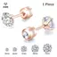 1 Bông tai Zircon pha lê đôi bằng thép không gỉ dành cho nữ Bông tai vít Trang sức cơ thể chống dị ứng [Mina]