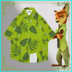 SY3 Zootopia 2 NICK xanh hồng in áo sơ mi mùa hè hàng đầu vải cosplay người hâm mộ quà tặng S-5XL YS3