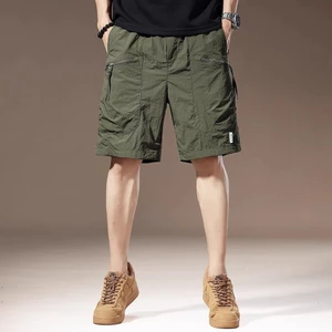 Quần short công sở nhẹ mùa hè dành cho nam, quần short dài đến đầu gối ngoài trời nhanh khô, nhiều túi, thường ngày