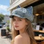 Nữ Tai Mèo Trang Trí Mũ Nồi Denim Xuân Hè Vintage Mũ Newsboy Dễ Thương