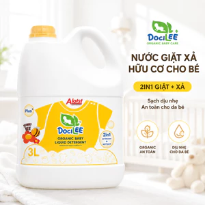 Nước Giặt Xả Quần Áo DOCILEE 3L Đậm Đặc Lưu Hương Lâu, Sạch Thơm Mềm Mại, Cho Da Nhạy Cảm