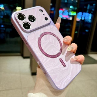 Ốp điện thoại hút từ vòng sóng nước nâng cao phù hợp cho iPhone17 Pro Max 16 15 14 13 Pro Max bảo vệ camera chống sốc chống rơi mặt sau cứng