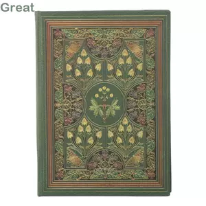 Sổ tay tạp chí GREA, Sổ tay thực vật cổ điển màu xanh lá cây 6,9 * 4,9 Inch, Sổ tay bìa cứng 240 trang Nhật ký Sổ tay văn phòng