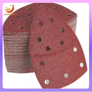 Bộ chà nhám hình tam giác 100 miếng Giấy nhám 105 X 152 Mm, 11 lỗ 40-400 Grits Máy chà nhám giấy chi tiết