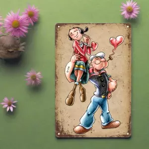CIFbuy Vintage Metal Art Sign 2D Trang trí hoạt hình cho phòng khách Phòng ngủ nhà để xe