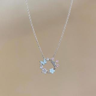 Zircon Fritillaria Mặt Dây Chuyền Hoa Bướm Vòng Cổ Hương Thơm Nữ Vòng Cổ Thời Trang