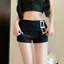 Trắng Culottes Váy Đôi Thắt Lưng Kim Cương Khóa Trang Trí Mùa Hè Phong Cách Mới Mỹ Hot Girl Phong Cách Cao Cấp Ôm Hơn Nhìn Chống chói Váy Ngắn