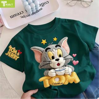COD✅ (Hồ Chí Minh)Kids T Mall Áo phông tay ngắn In hình hoạt hình Áo Kiểu rộng và ấn tượng Trẻ em thời trang #VN1255