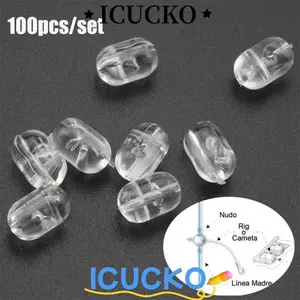 ICUCKO 100 Chiếc Câu Cá Chữ Thập Hạt 47mm / 50mm Nhựa Trong Suốt Đôi