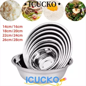 Bát inox ICUCKO, Bát chuẩn bị tròn nhiều kích cỡ, Bát nướng dày