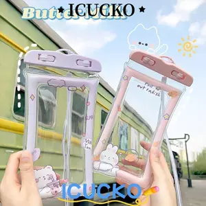ICUCKO 1 Túi Điện Thoại, Túi Khí Đa Năng Chống Sốc Điện Thoại Chống Thấm Nước, Hoạt Hình Thỏ Có Dây Đeo Dây Treo Vỏ Điện Thoại