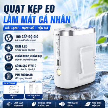 Quạt Điều Hòa Mini Quạt Đeo Thắt Lưng Quạt Mini Đa Năng Quạt Đeo Cổ Gió Siêu Mạnh Chống Nóng Khi Làm Việc