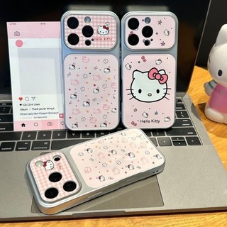 Phim Hoạt Hình Màu Hồng KT Cathead Trường Hợp Điện Thoại Cho iPhone 17 16 15 14 13 12 11 Pro Max 16 15 14 Plus
