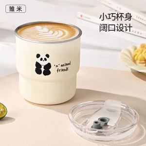 Cốc cà phê cao cấp 304 nắp kín, thiết kế tinh tế, tiện dụng cho văn phòng, kèm ống hút – NFTR