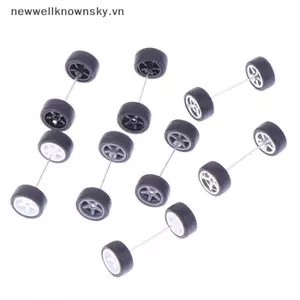 MỚI 1 Bộ DIY Racing 1: 64 Bánh Xe Ô Tô Cho Lốp Cao Su Với Bánh Xe Trục Mô Hình Sửa Đổi Một Phần SKY