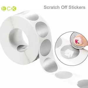 300 Chiếc 2.5cm Tròn PVC Bạc Scratch Off Stiers Nhãn Tiets Trò Chơi Khuyến Mại Đồ Chơi Đẹp