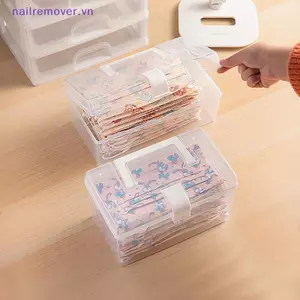 Hộp Bảo Quản Mặt nạ Có Tay Cầm Hộ Gia Đình Chống Bụi Kín Hộp Dung Tích Lớn Chống Thấm Nước Chống Bụi Đồ lặt vặt Hộp Bảo Quản MỚI