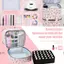 Túi làm móng tay JUIC, có tay cầm Dụng cụ sắp xếp móng tay hai lớp, Túi xách 30 lưới PU Nylon Túi trang điểm Gel sơn móng tay