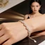 Vòng tay bạc họa tiết đồng xu may mắn: Kích thước có thể điều chỉnh Biểu tượng giàu có Trang sức dành cho nữ