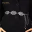 PNPIA- Thời Trang Đơn Giản Openwork Lá Trang Trí Dây Xích Thắt Lưng Mỏng Dây Xích Nữ Trang Trí Dây Thắt Lưng Đầm Kim Loại Trang Sức Phụ Kiện