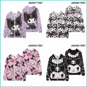 SY3 Sanrio Kuromi Áo chui đầu sành điệu có mũ có dây kéo áo hoodie dành cho người lớn và trẻ em YS3