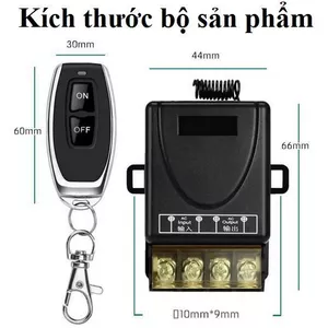 Bộ công tắc RF 433MHz 100m cho máy bơm, đèn, quạt 30A/220V - điều khiển từ xa dễ dàng và tiện lợi.