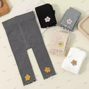 Quần legging có gân cho bé gái PYCOU, Quần dài trẻ sơ sinh co giãn, Quần dài không chân mềm mại thoải mái thời trang cho bé gái 1-4 tuổi