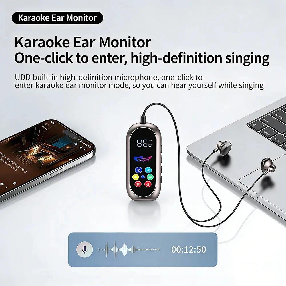 [Sẵn sàng] Tai nghe kẹp Bluetooth5.4 Tai nghe K-song Trả lại thẻ màn hình LED / Tai nghe Bluetooth Tuổi thọ pin siêu dài