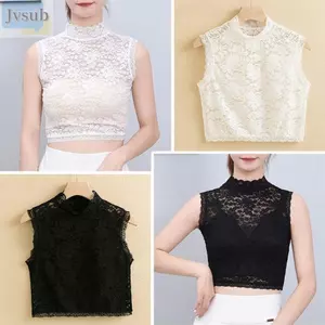 JVSUB Áo Len Trang Trí Vintage Ren Hoa Cổ Điển Áo Giả Cổ Điển
