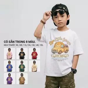 Áo thun bé trai từ 2-12 tuổi Thấm hút mồ hôi Mềm mịn Co giãn tốt Thời trang Cá tính Size 90-150 Cho bé 2-12 tu