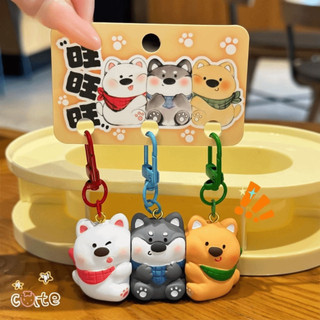 YUUKII 3 Bộ Móc Khóa Động Vật, Móc Khóa Chụp Từ Tính Nhựa Hoạt Hình, Treo Di Động Charm Ba Lô Trang Trí Quà Tặng