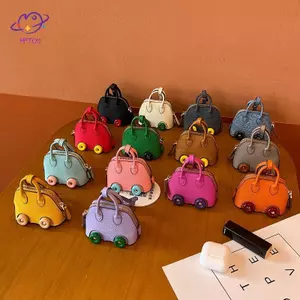 HFTOY Túi bánh xe ô tô Mini thời trang mới, Mặt dây chuyền túi vỏ, Túi tai nghe, Túi móc khóa, Túi trang trí, Ví đựng tiền xu. ~