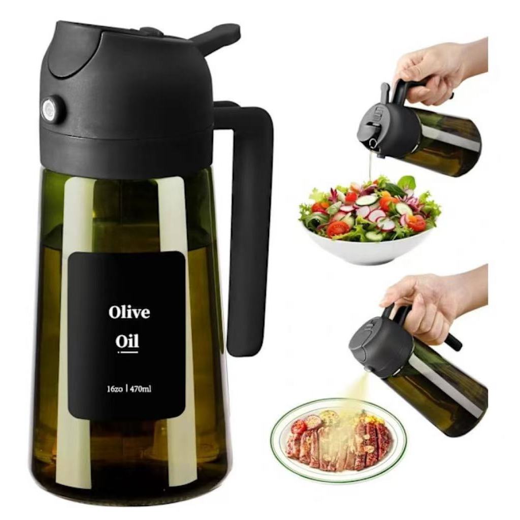 Cung cấp độc quyền Xịt dầu có thể phun đổ tích hợp Chai dầu thủy tinh công dụng kép Atomizing Shading Máy phun dầu ô liu US9D