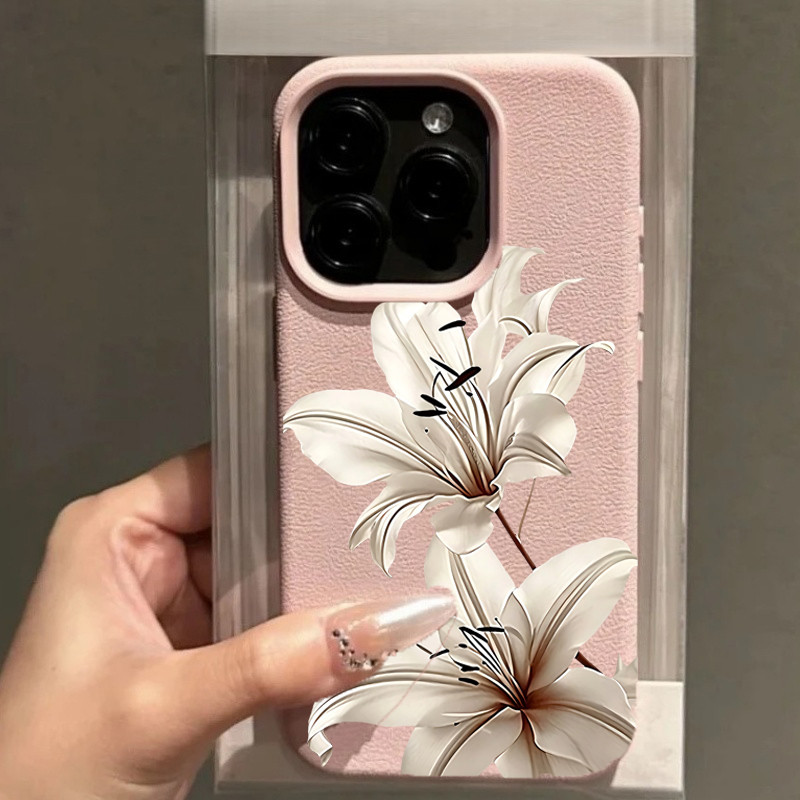 Ốp điện thoại di động hoa Lily cổ điển thanh lịch cho Xiaomi Redmi Note 15 14 13 12 Pro Plus 5G 4G Redmi 15A 14C 12C A5 Vỏ hoa văn Silicone thời trang màu kẹo mềm