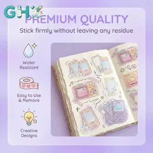 GHX Thêu Sò Có Thể Ghi Stiers Dễ Thương Chống Thấm Nước DIY Nhãn Cho Lịch Văn Phòng Trường Học Thủ Công Quà Tặng VN