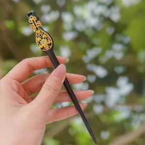 WHX-Ebony Kẹp Tóc Pipa Hai Mặt Phong Cách Trung Quốc Kẹp Tóc Tất Cả Trận Đấu Kẹp Tóc Phụ Kiện Tóc Hanfu Sườn Xám Phụ Kiện Phụ Kiện Tóc