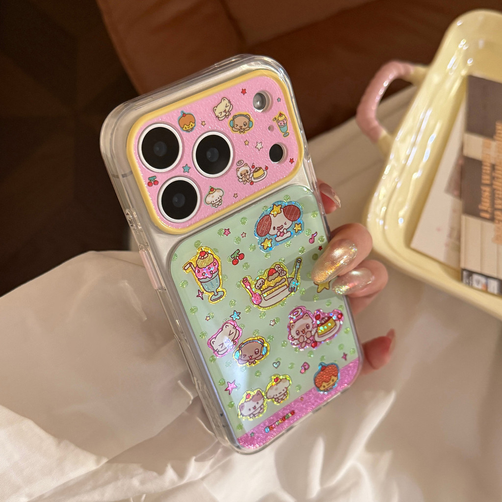 Họa tiết màu hoạt hình tươi mới phù hợp cho iPhone 17 Pro Max 16, 15, 14, iPhone 13, 12, 11 ốp lưng bảo vệ chống rơi