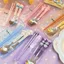 Bộ Đồ Ăn Sanrio Kết Hợp Hoạt Hình kt Thìa Inox Nĩa Sinh Viên Dễ Thương Di Động Thìa Bộ Đồ Ăn 6.8