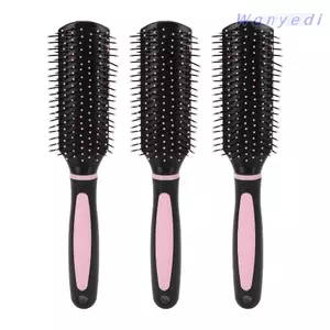 WANYEDI 3 Bàn Chải Tóc, Bàn Chải Massage Da Đầu Bền Chuyên Nghiệp, Dụng Cụ Tạo Kiểu Tĩnh Điện Lược Tròn Răng Detangling Bàn Chải Tóc Cho Nữ
