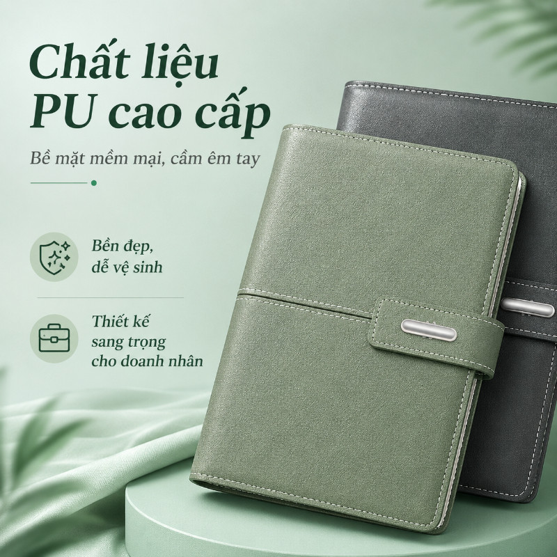 Bộ Sổ Tay - Bộ Quà Tặng Cao Cấp Khắc Tên (Sổ Da, Bút, Bình Inox 304) - Quà Tặng Doanh Nghiệp & Cá Nhân Cho Mọi Dịp