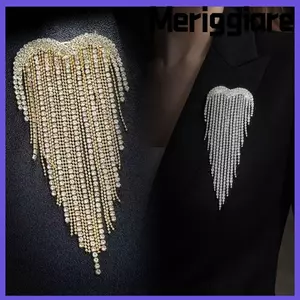 MERIGGIARE Trâm Cài, Kim Cương Giả Trái Tim Tua Rua Trâm Cài, DIY Phụ Kiện Ve Áo Trâm Cài