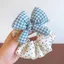 Chấm Bi Kẻ Sọc Nơ Scrunchy Dây Tóc Nữ Tính Cảm Giác Cotton Đầy Tóc Vòng Đầu Dây Bóng Đầu Dây Cao Su Phụ Kiện Tóc