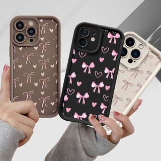 Vỏ điện thoại nơ trái tim tình yêu anh đào cho VIVO V70 FE V60 V50 V40 Lite V29 V30 Pro X200 FE V30E V29E V27E Phụ kiện silicon Bảo vệ toàn diện Vỏ đơn giản nghệ thuật