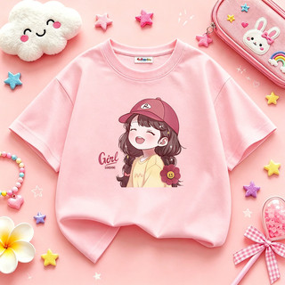 Áo thun bé gái ngắn tay  áo phông cotton cho bé in hình dễ thương siêu Hot