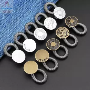 GILL 10 Cái Eo Nối Dài, Phụ Kiện Mở Rộng May Dụng Cụ Nút Lò Xo, Quần Co Giãn Kim Loại Quần Co Giãn 17 Mm Nút Quần Jean