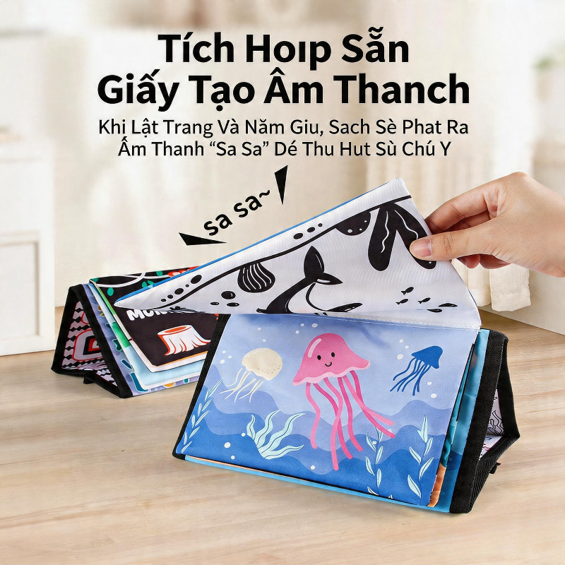 Sách Vải Hỗ Trợ Tập Lẫy,Phát Triển Đa Giác Quan, An Toàn Cho Trẻ,Quà Tặng Cho Giáo Dục Mầm Non
